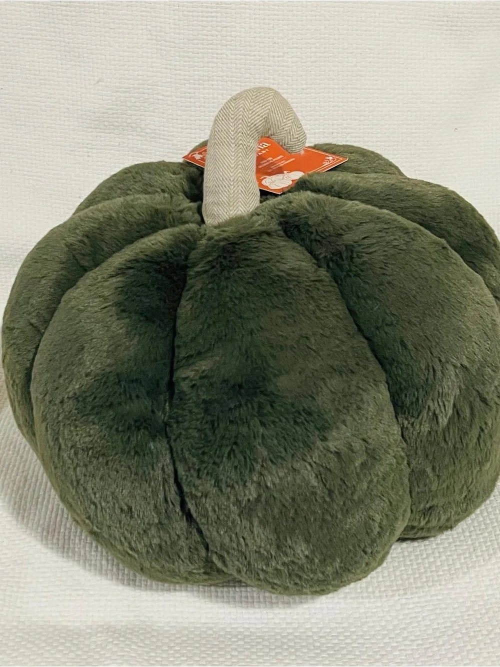 Martha Stewart Olive Green Velvet Pumpkin Pillow